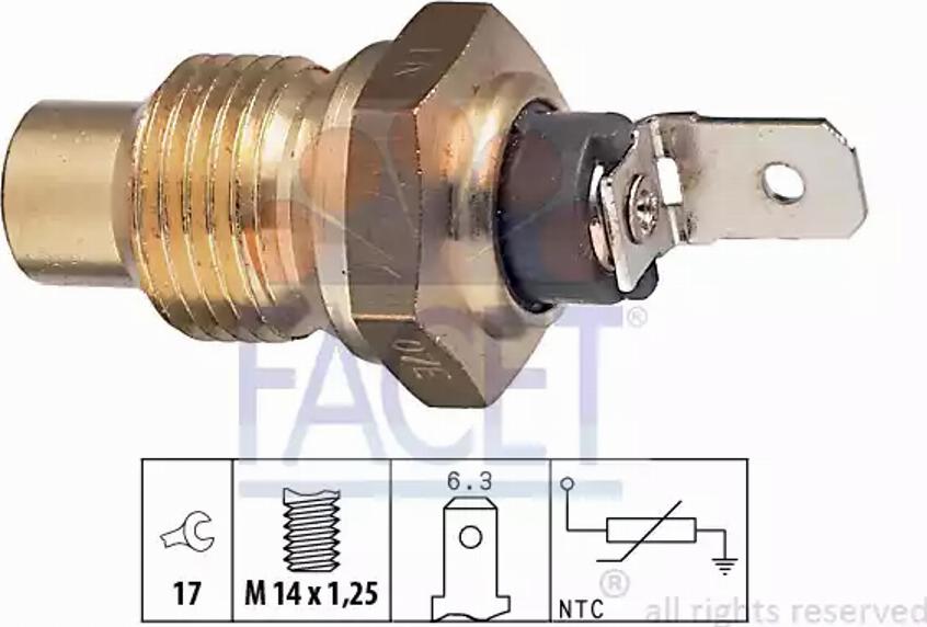 FACET 7.3044 - Датчик, температура на охладителната течност vvparts.bg