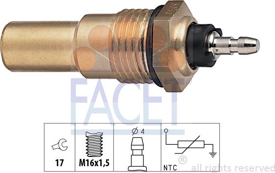 FACET 7.3057 - Датчик, температура на охладителната течност vvparts.bg