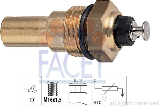 FACET 7.3062 - Датчик, температура на охладителната течност vvparts.bg