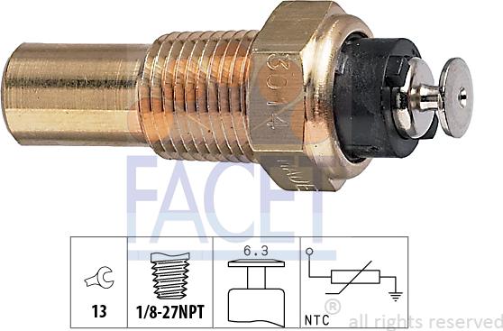 FACET 7.3014 - Датчик, температура на охладителната течност vvparts.bg