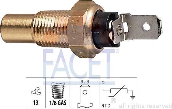 FACET 7.3080 - Датчик, температура на охладителната течност vvparts.bg