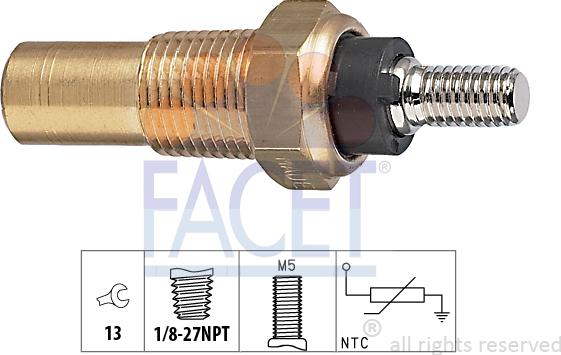 FACET 7.3124 - Датчик, температура на охладителната течност vvparts.bg