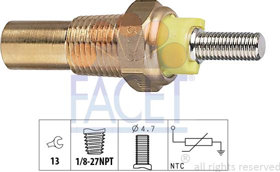 FACET 7.3028 - Датчик, температура на охладителната течност vvparts.bg