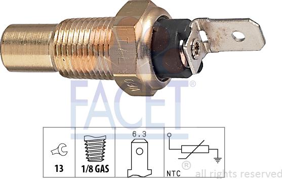 FACET 7.3079 - Датчик, температура на охладителната течност vvparts.bg