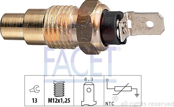 FACET 7.3078 - Датчик, температура на охладителната течност vvparts.bg