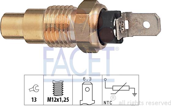 FACET 7.3121 - Датчик, температура на охладителната течност vvparts.bg