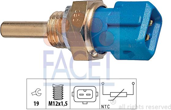 FACET 7.3128 - Датчик, темература на маслото vvparts.bg