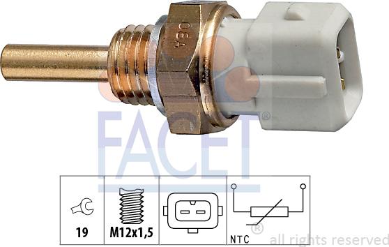 FACET 7.3127 - Датчик, температура на охладителната течност vvparts.bg