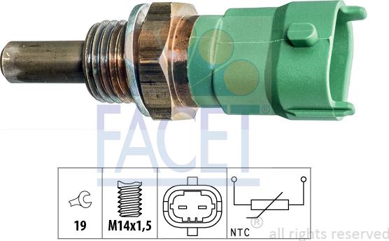 FACET 7.3394 - Датчик, температура на охладителната течност vvparts.bg