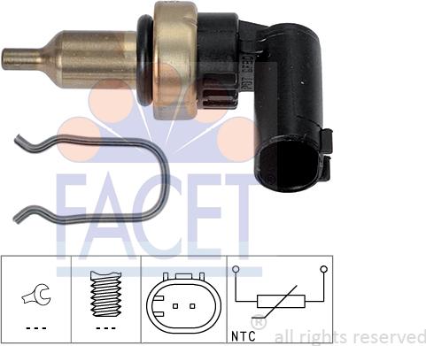 FACET 7.3343 - Датчик, температура на охладителната течност vvparts.bg