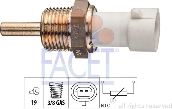 FACET 7.3335 - Датчик, температура на охладителната течност vvparts.bg