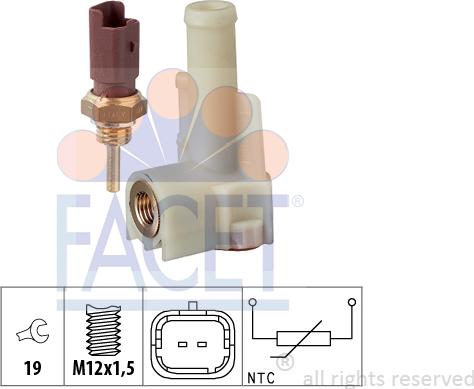 FACET 7.3326K - Датчик, температура на охладителната течност vvparts.bg