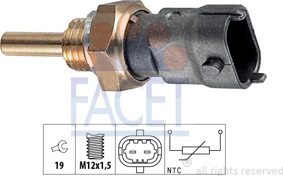 FACET 7.3264 - Датчик, температура на охладителната течност vvparts.bg