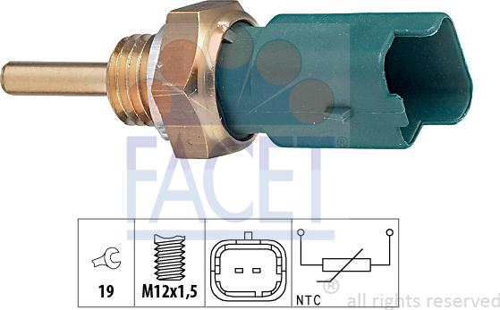 FACET 7.3261 - Датчик, температура на охладителната течност vvparts.bg