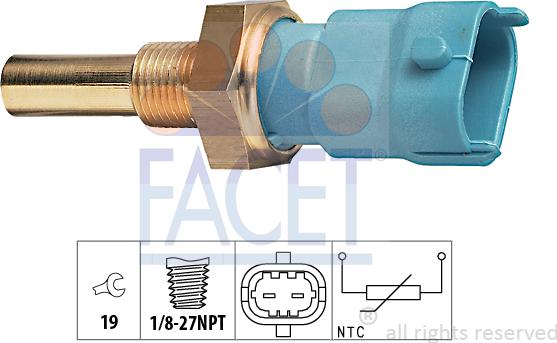 FACET 7.3263 - Датчик, температура на охладителната течност vvparts.bg