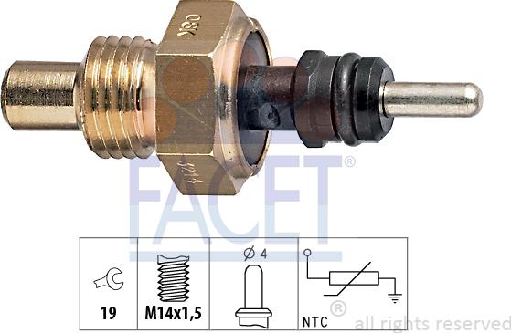 FACET 7.3214 - Датчик, температура на охладителната течност vvparts.bg