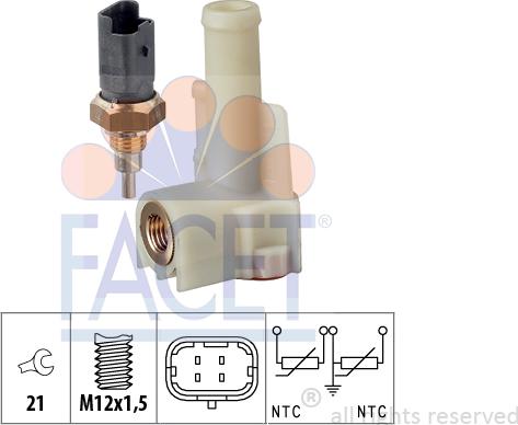 FACET 7.3286K - Датчик, температура на охладителната течност vvparts.bg