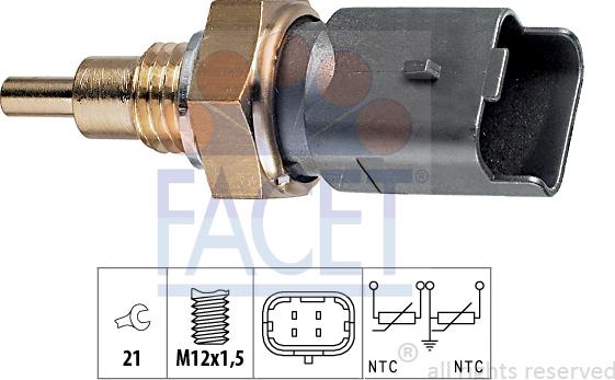 FACET 7.3286 - Датчик, температура на охладителната течност vvparts.bg