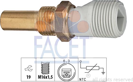 FACET 7.3238 - Датчик, температура на охладителната течност vvparts.bg