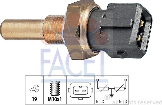 FACET 7.3229 - Датчик, температура на охладителната течност vvparts.bg