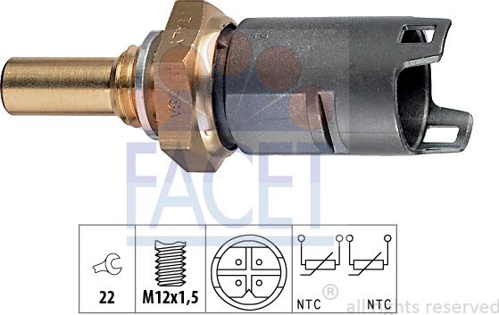 FACET 7.3274 - Датчик, температура на охладителната течност vvparts.bg