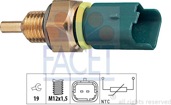 FACET 7.3276 - Датчик, температура на охладителната течност vvparts.bg