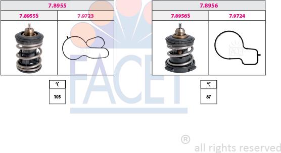 FACET 7.7991KK - Термостат, охладителна течност vvparts.bg