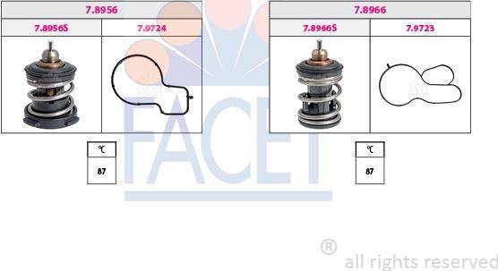 FACET 7.7985KK - Термостат, охладителна течност vvparts.bg