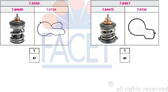 FACET 7.7983KK - Термостат, охладителна течност vvparts.bg