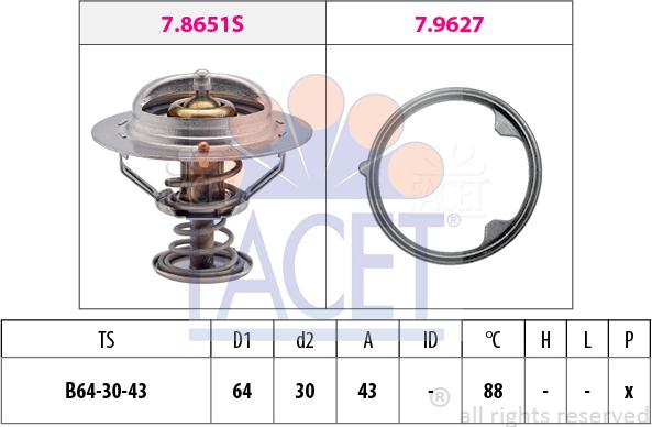 FACET 7.7979 - Термостат, охладителна течност vvparts.bg