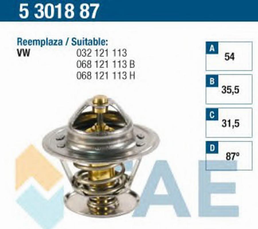 FAE 5301887 - Термостат, охладителна течност vvparts.bg