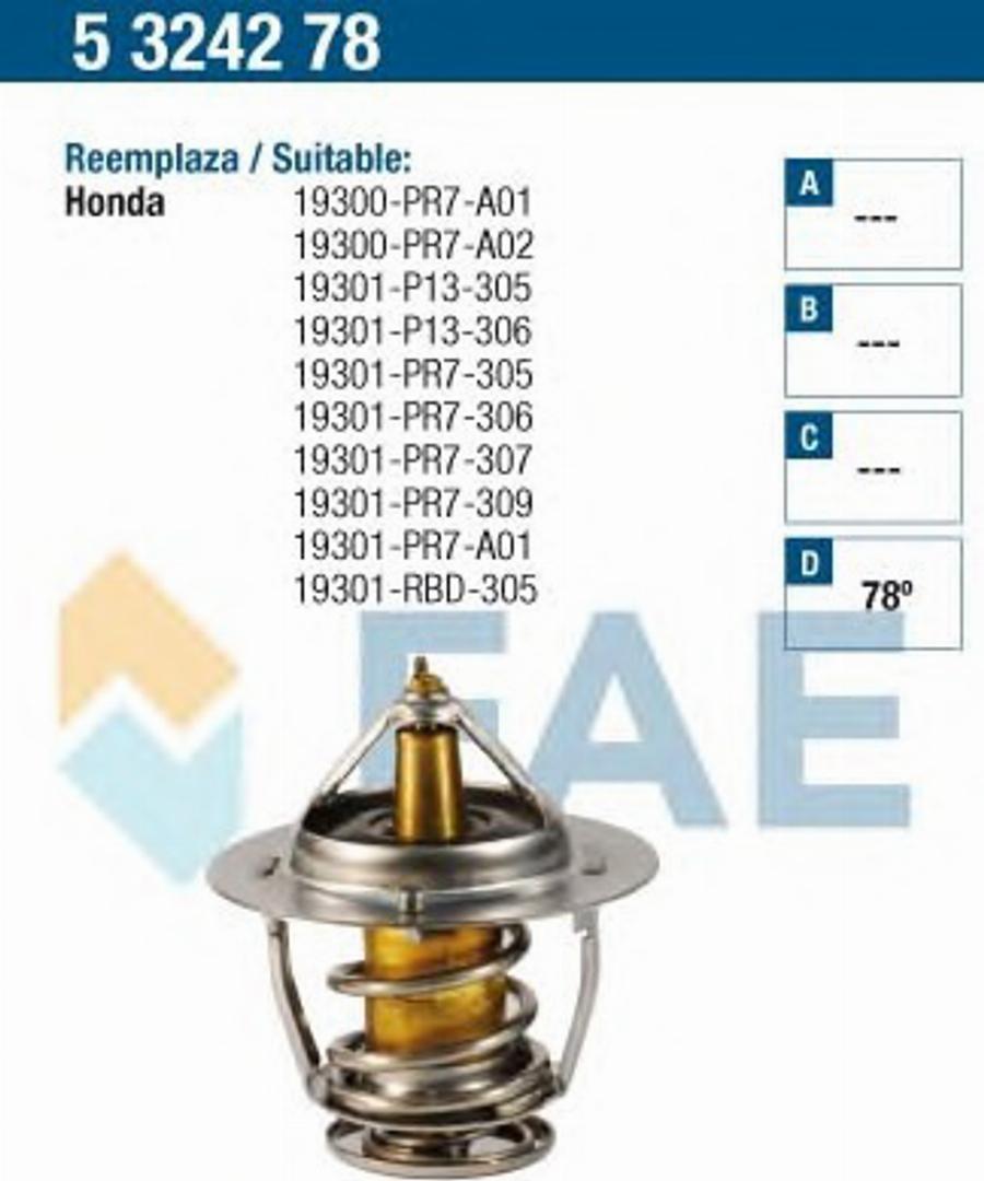 FAE 5324278 - Термостат, охладителна течност vvparts.bg