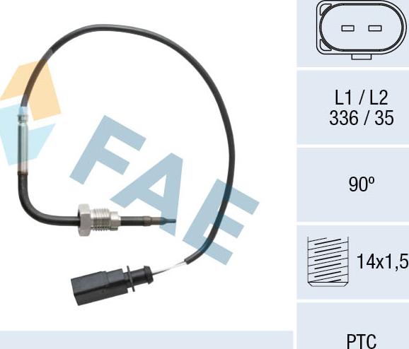 FAE 68097 - Датчик, температура на изгорелите газове vvparts.bg