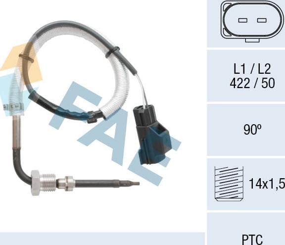 FAE 68067 - Датчик, температура на изгорелите газове vvparts.bg