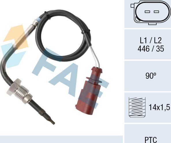 FAE 68011 - Датчик, температура на изгорелите газове vvparts.bg