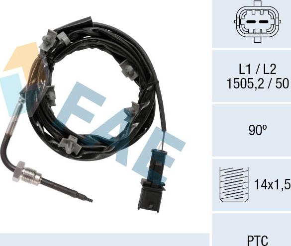 FAE 68088 - Датчик, температура на изгорелите газове vvparts.bg