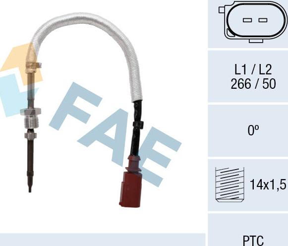 FAE 68083 - Датчик, температура на изгорелите газове vvparts.bg