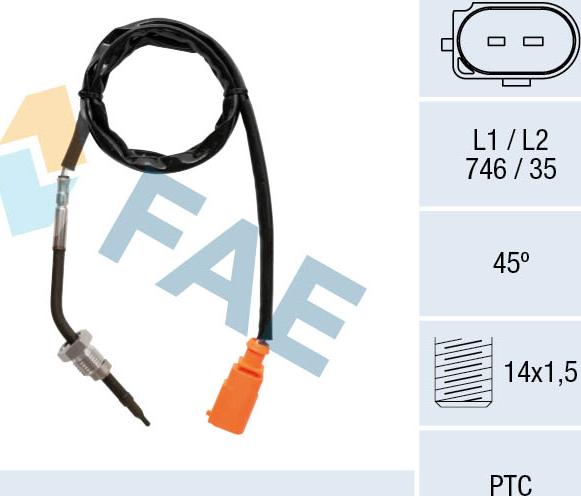 FAE 68035 - Датчик, температура на изгорелите газове vvparts.bg