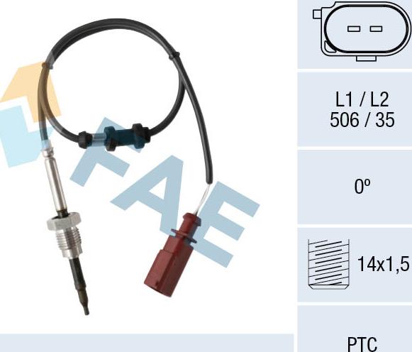FAE 68026 - Датчик, температура на изгорелите газове vvparts.bg