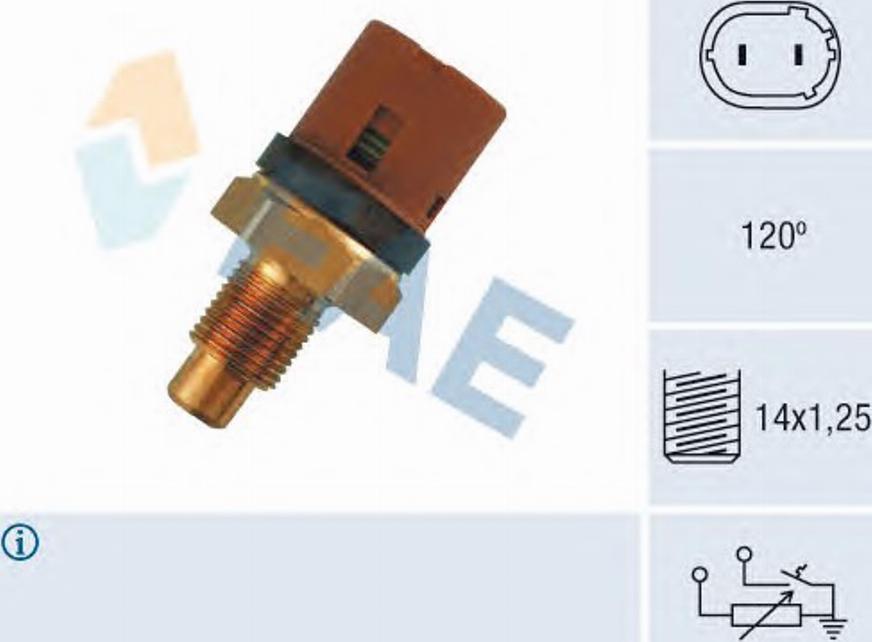 FAE 34300 - Датчик, температура на охладителната течност vvparts.bg