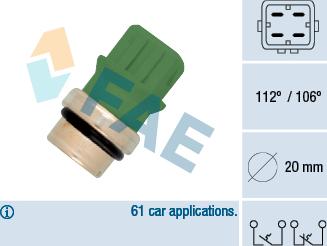 FAE 35590 - Датчик, температура на охладителната течност vvparts.bg