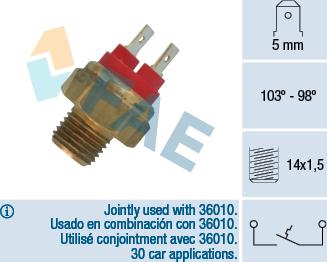 FAE 36020 - Термошалтер, вентилатор на радиатора vvparts.bg