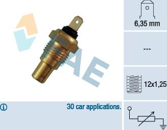 FAE 31680 - Датчик, температура на охладителната течност vvparts.bg