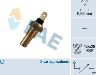 FAE 31670 - Датчик, температура на охладителната течност vvparts.bg