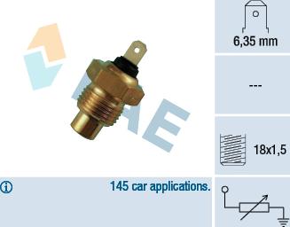 FAE 31020 - Датчик, температура на охладителната течност vvparts.bg