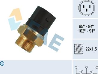 FAE 38180 - Термошалтер, вентилатор на радиатора vvparts.bg