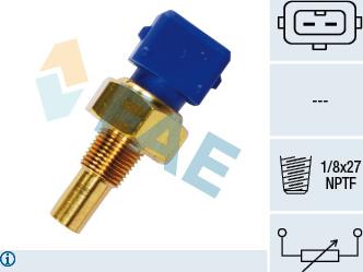 FAE 33100 - Датчик, температура на охладителната течност vvparts.bg