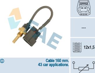 FAE 32425 - Датчик, температура на охладителната течност vvparts.bg