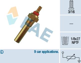 FAE 32300 - Датчик, температура на охладителната течност vvparts.bg