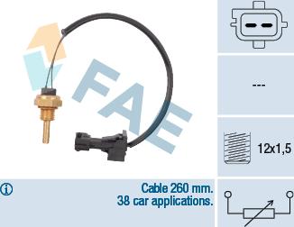 FAE 32740 - Датчик, температура на охладителната течност vvparts.bg